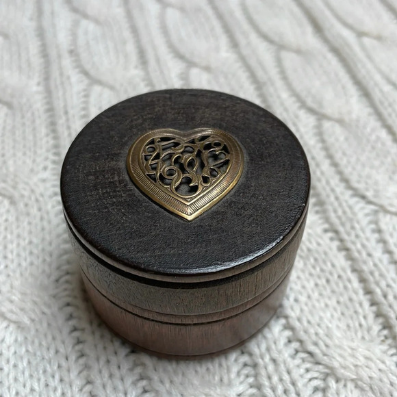 Jewelry - Wooden Trinket box with metal heart top. Measurement’s in pics. Jewelry rings